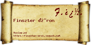 Finszter Áron névjegykártya
