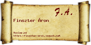 Finszter Áron névjegykártya